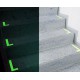 Fotoluminescente markers in L-vorm voor trappen 
